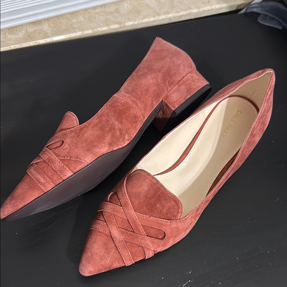 Cole Haan Suede Flats with Crisscross Design